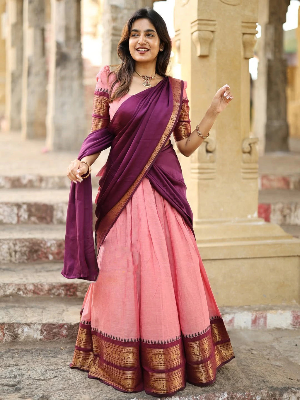 Kanchi Cotton Zari Woven Lehenga Set 2