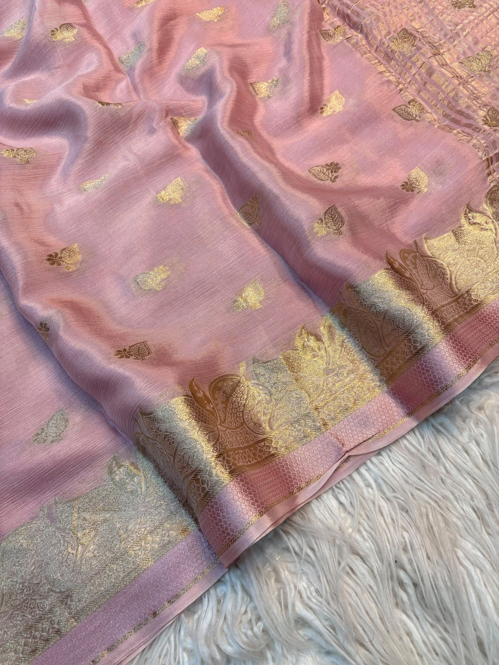 Viscose Chinnon Saree with Blouse 9