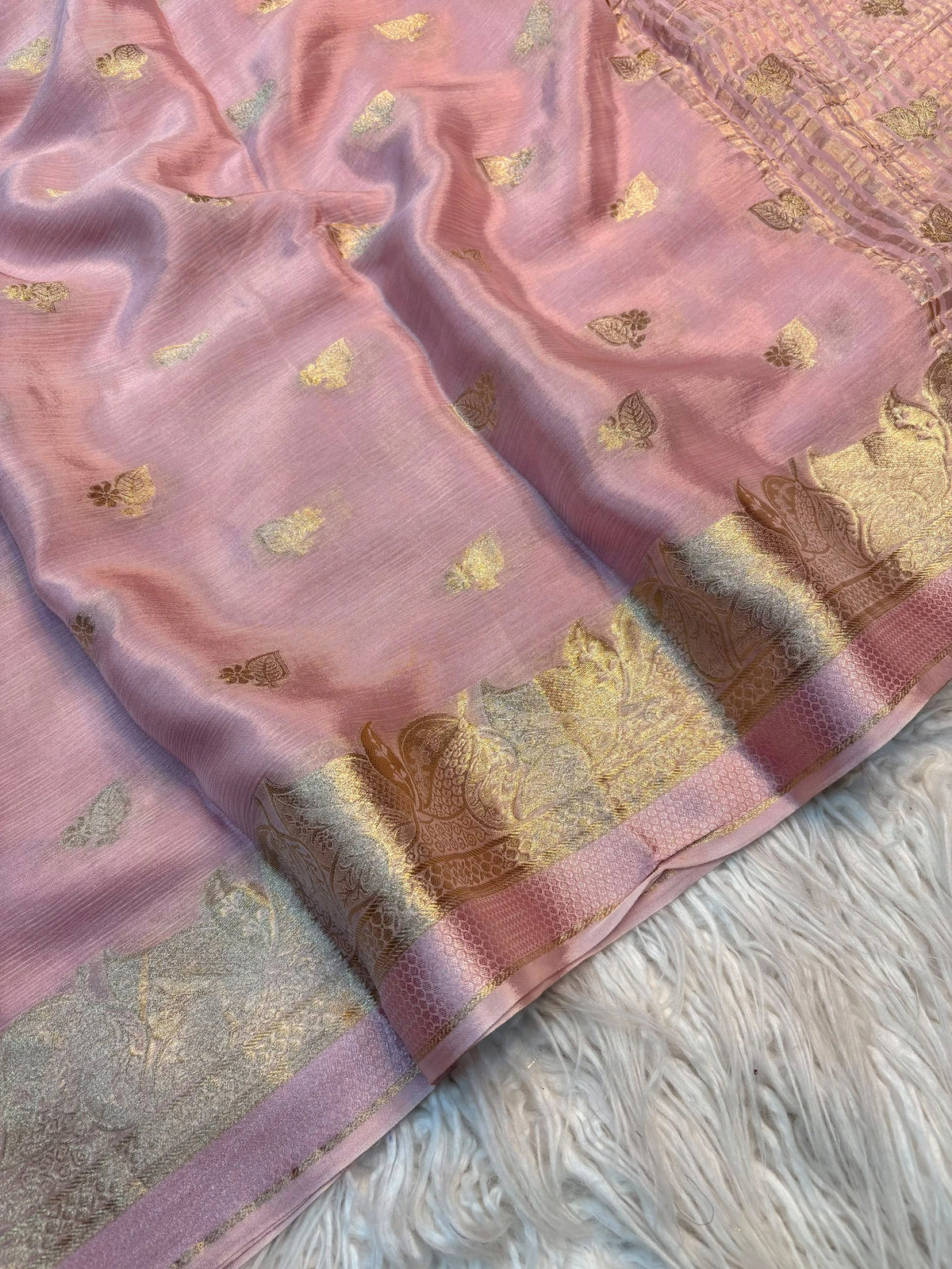 Viscose Chinnon Saree with Blouse 9