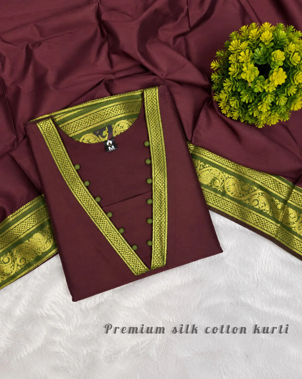 Silk Cotton Kurti Set with Dupatta 10