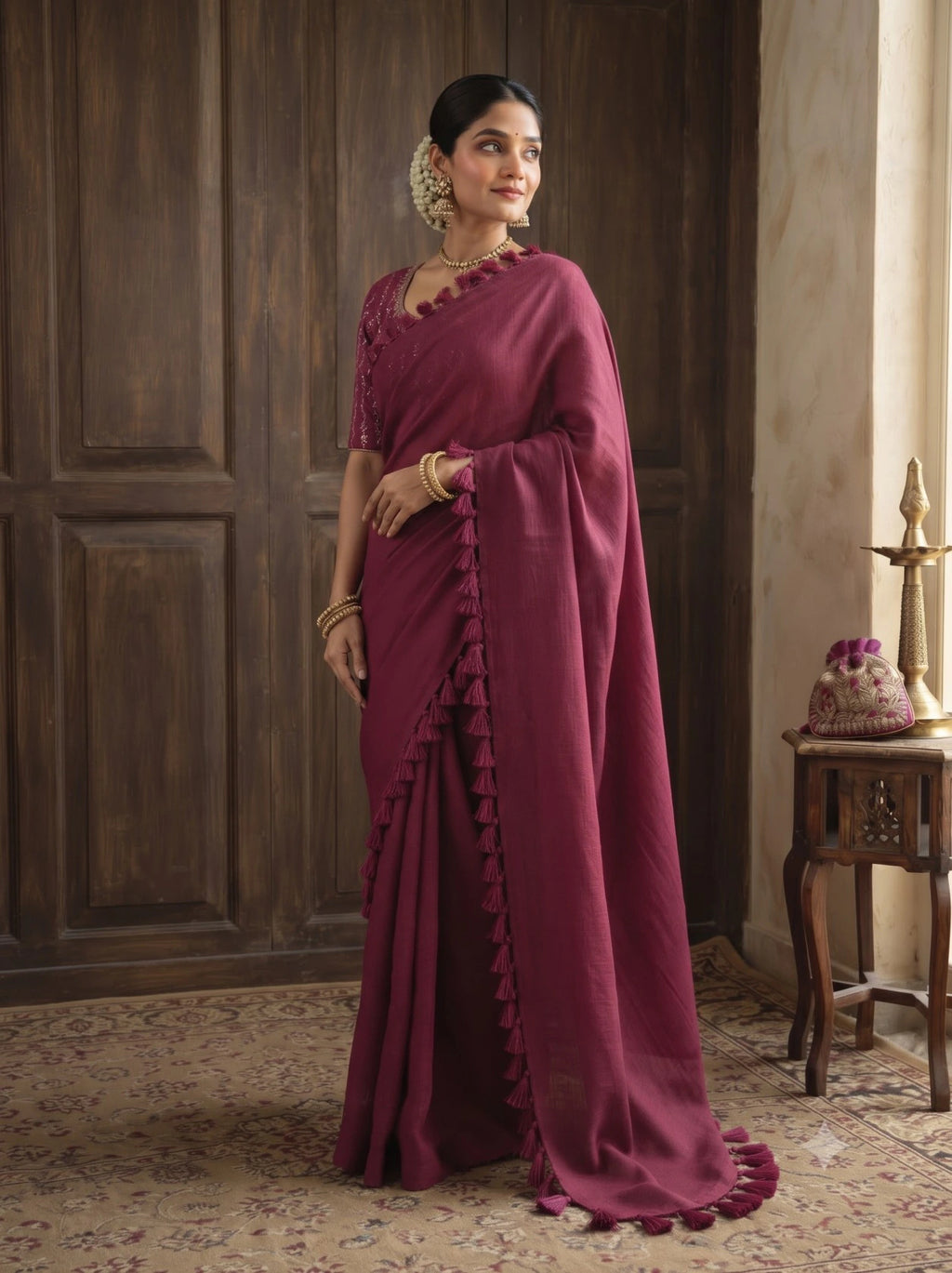Elegant George Saree with Matching Blouse 5