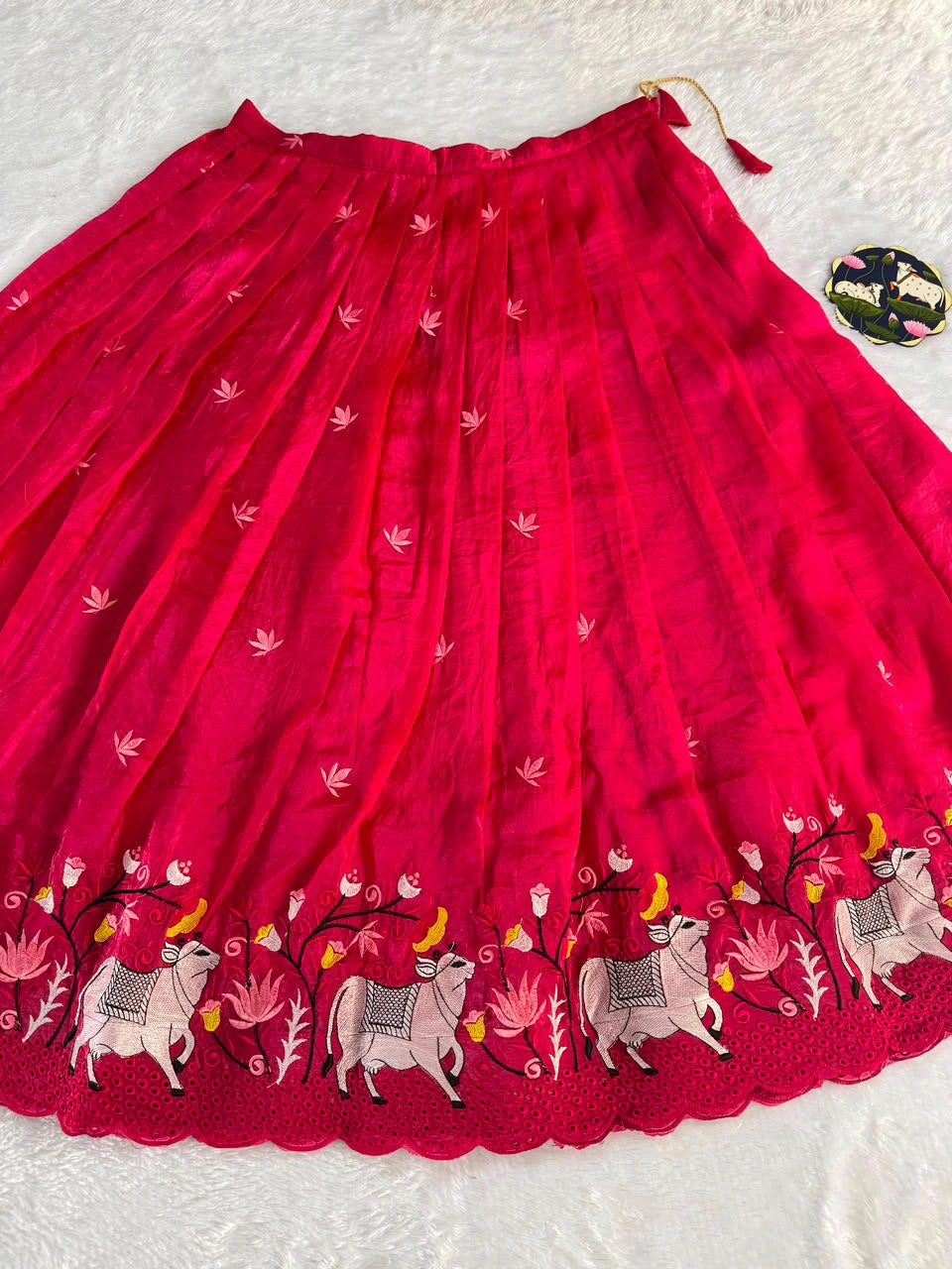 Silk Embroidered Lehenga Set 4