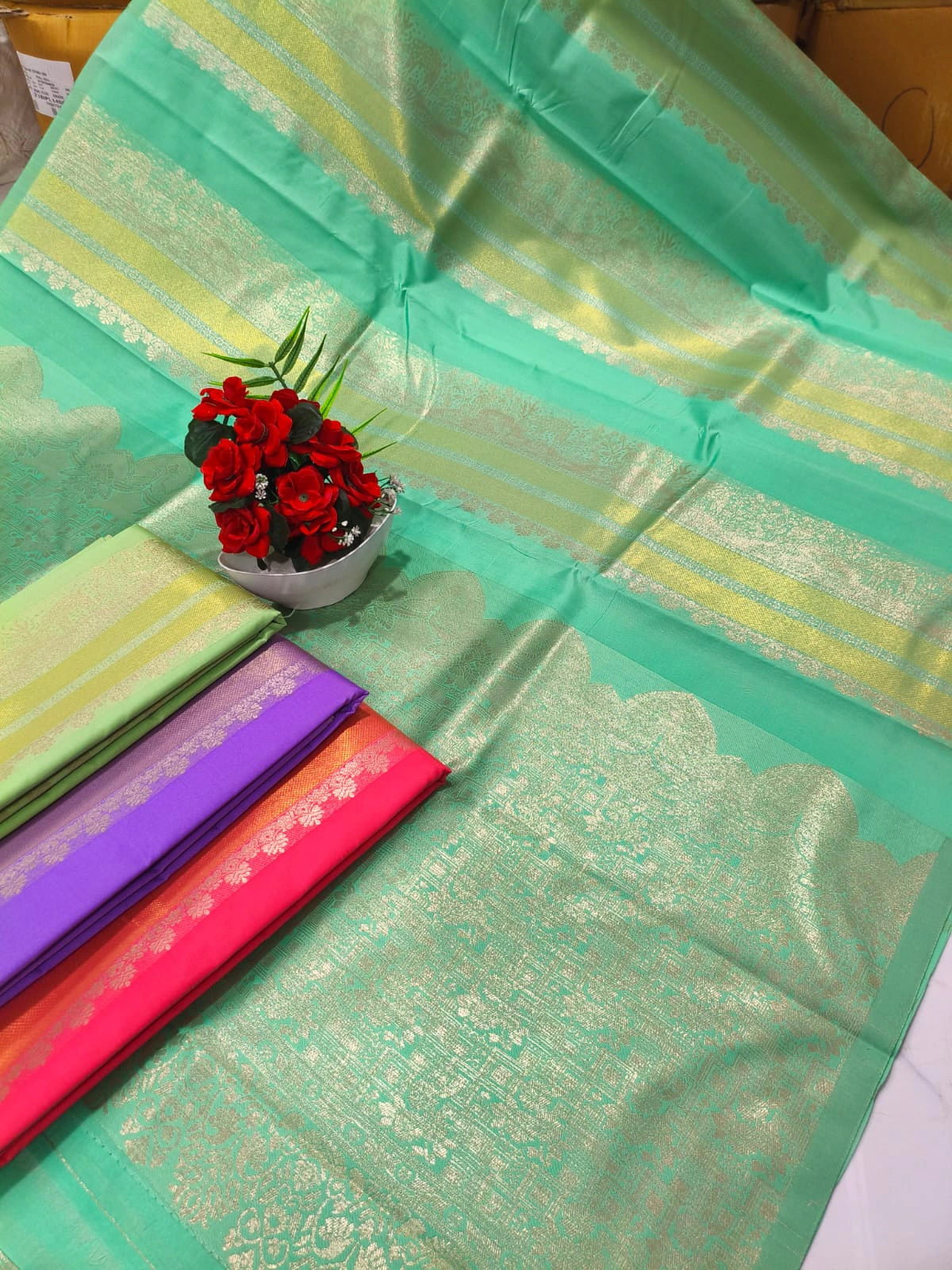 Zari Woven Saree with Blouse 6