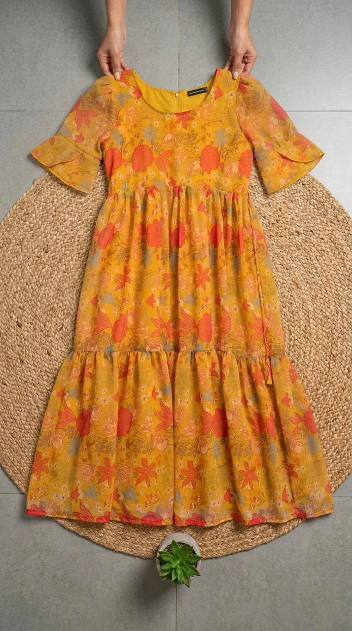 Alfino Chiffon Floral Maxi Dress 10
