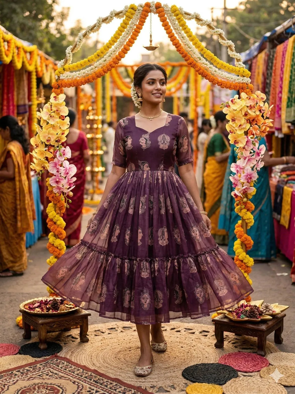Summer Special  Full Stitched Kalamkari Maxi Gown 4