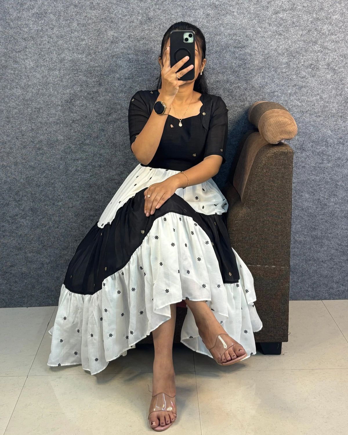 Vichitra Silk Embroidered Maxi Gown 3