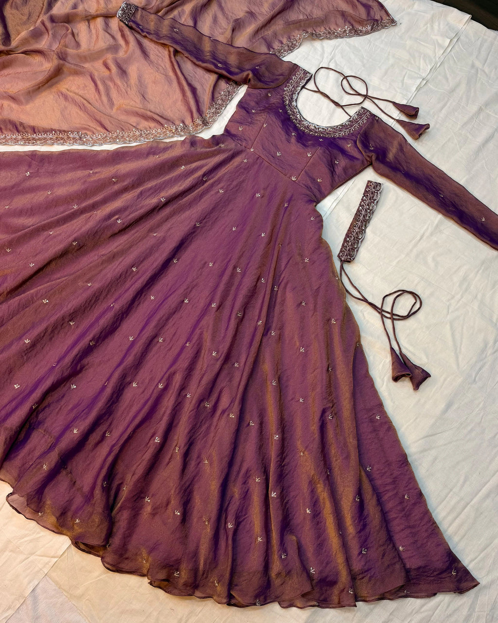 Premium South Silk Gown with Dupatta 9