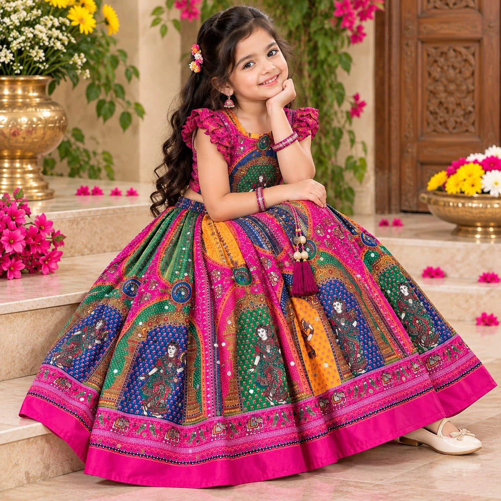 Chinon Silk Lehenga Choli for Kids 9