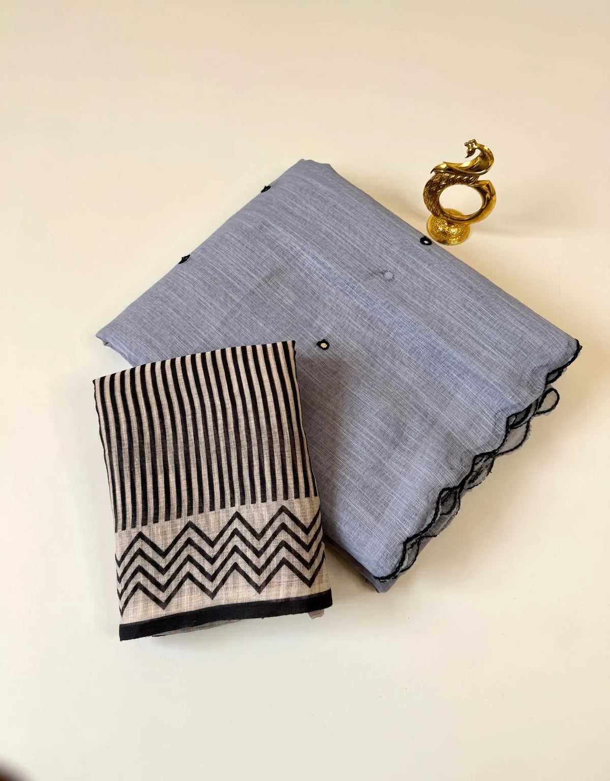 🪻🪻Trending Mirror Work linen cotton sarees with Attractive Digital prints🪻🪻 7