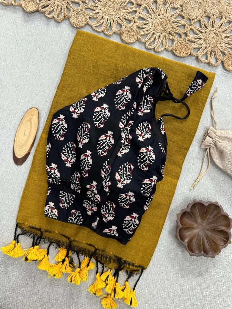 🌺🌺Premium Handlooom Mul Cotton Sarees With Stitched Blouse🌺🌺 7