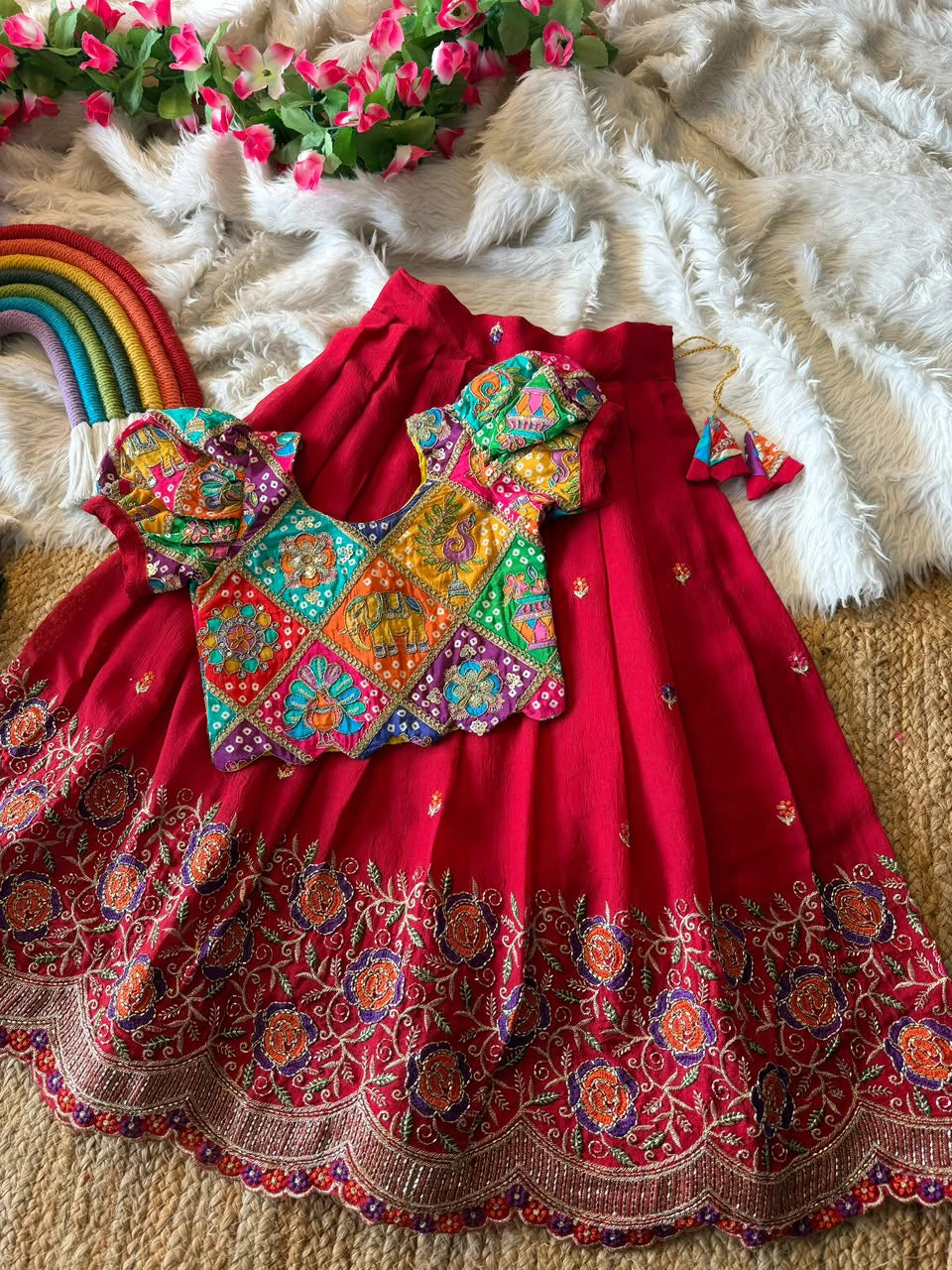 Rangoli Crush Lehenga for Girls 3