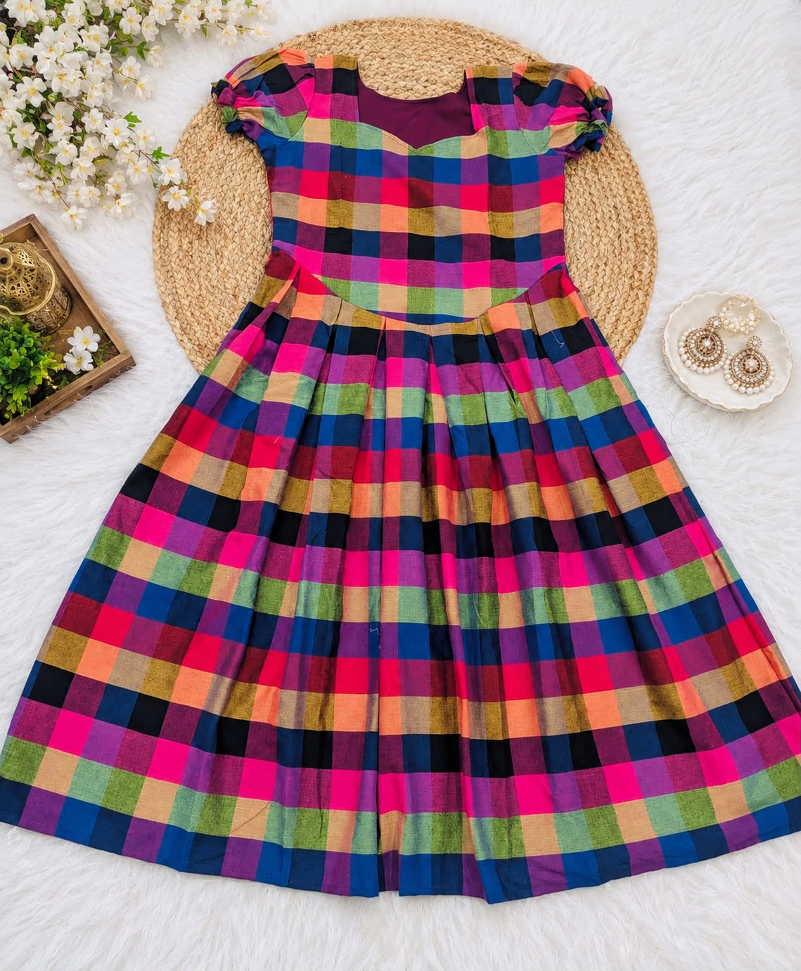 Cotton Madras Checks Dress 3