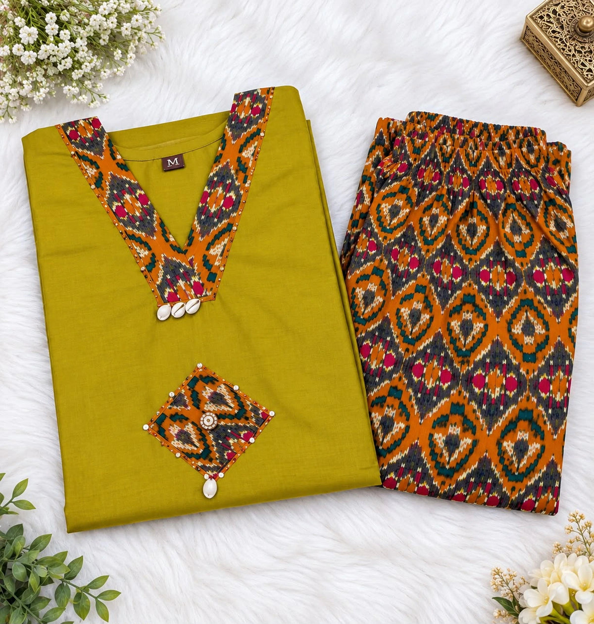 Cotton Ikkat Co-ord Set for Women 4