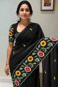 Georgette Embroidered Saree 1