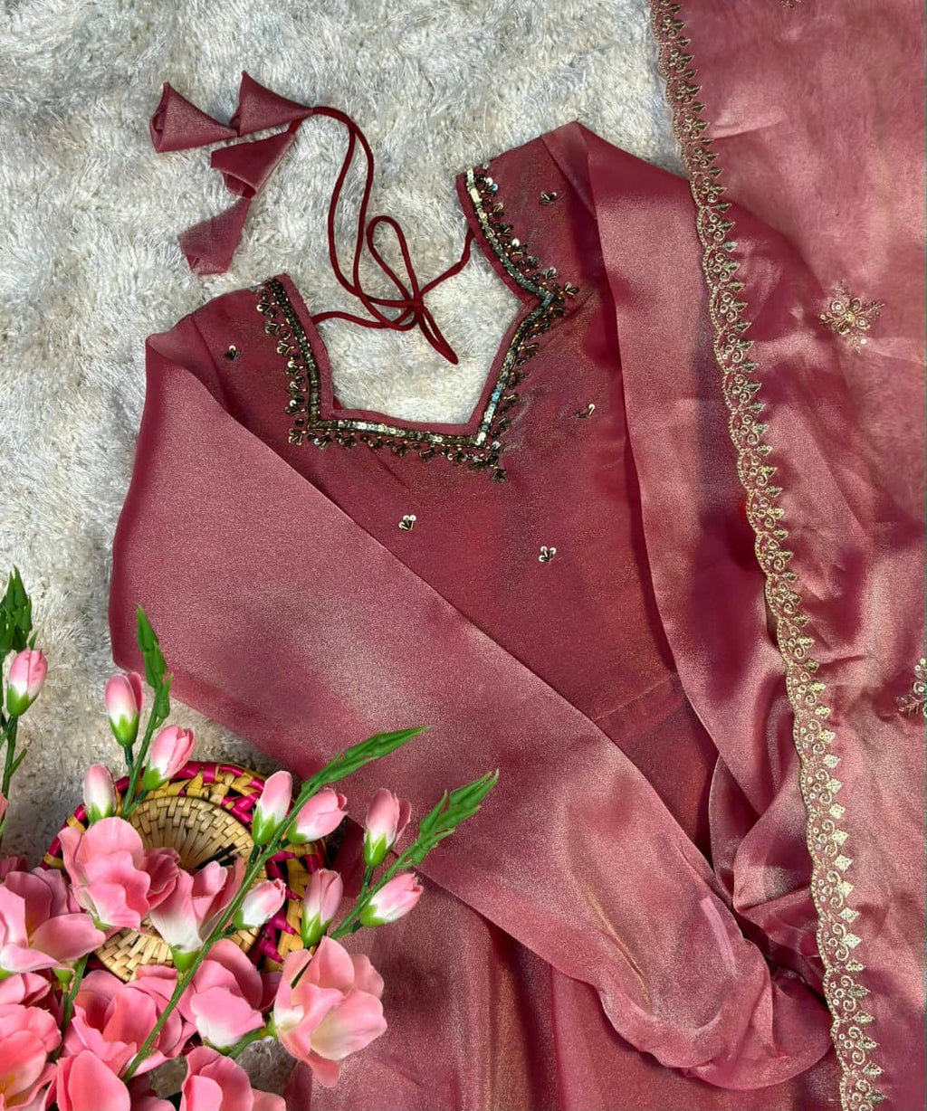 Kabana Handwork Gown with Dupatta 5