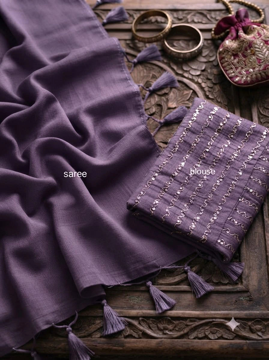 Elegant George Saree with Matching Blouse 9