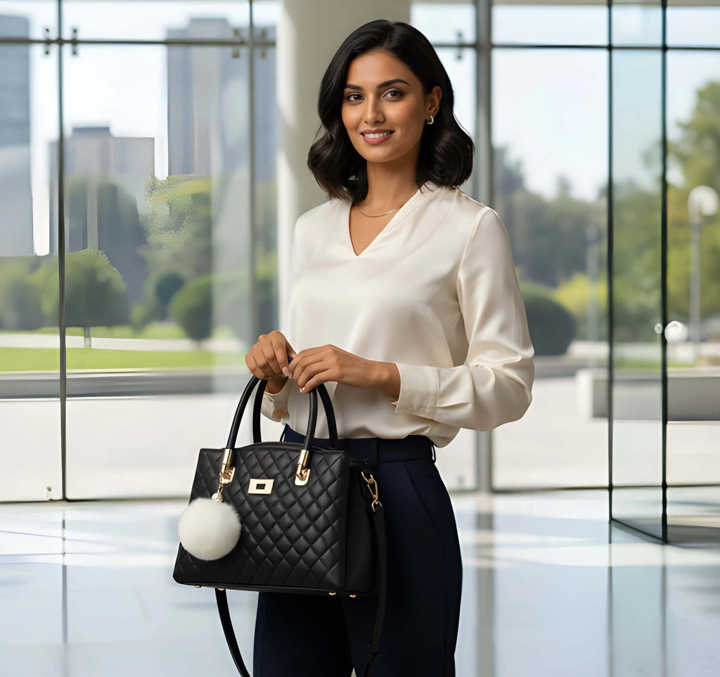 Stylish Ladies PU Leather Shoulder Handbag Premium Fashion Tote Bag with Spacious Multi-Compartment 5
