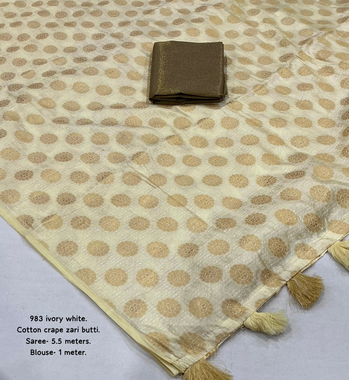 Cotton Crape Saree with Blouse 1