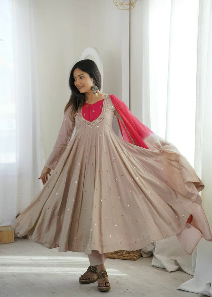Roman Silk Anarkali Set 7