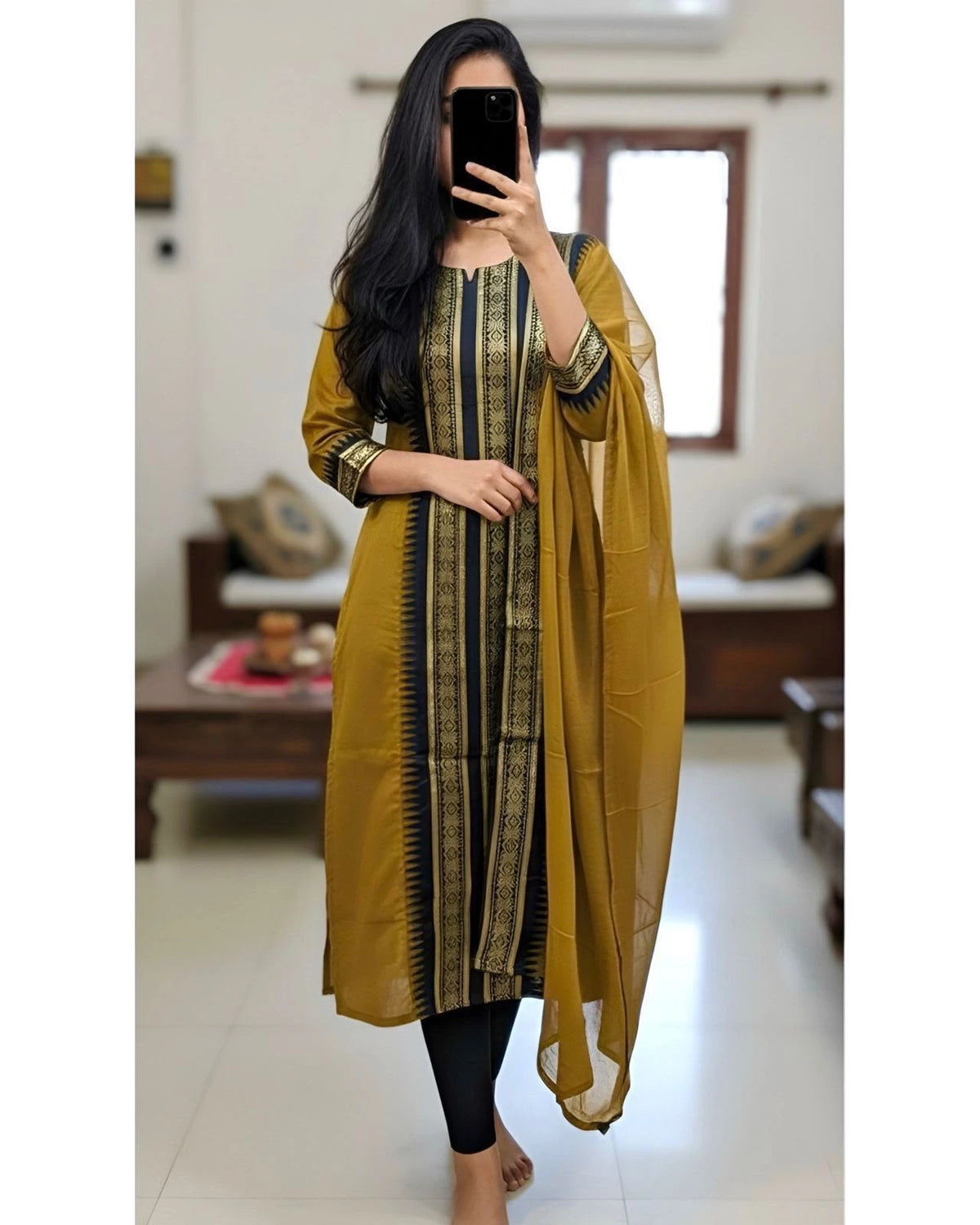 Silk Cotton Kurti Set 1