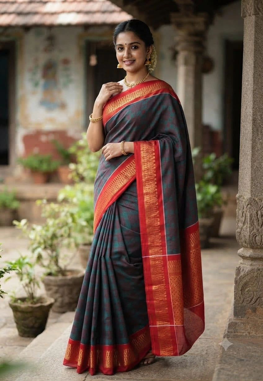 Kayal Emboss Saree with Blouse 1