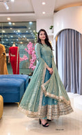 Fendy Silk Embroidered Gown Set 1