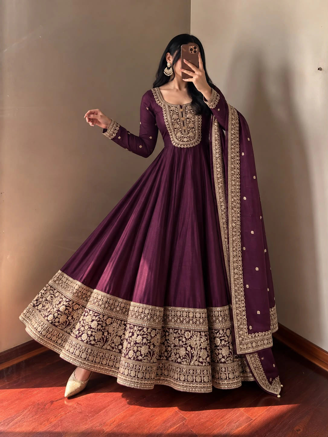 Roman Silk Anarkali Set 8