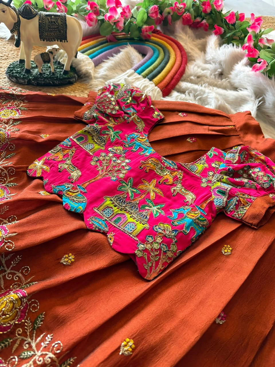 Rangoli Crush Lehenga for Girls 7