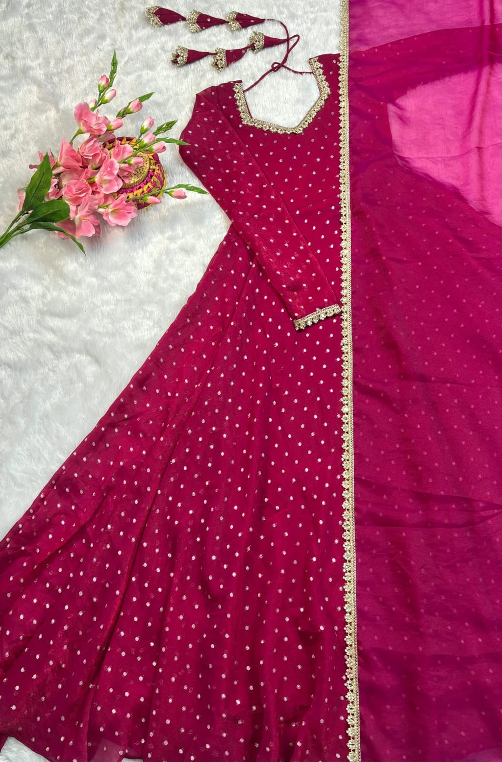 Nc Moss Gown with Dupatta 5