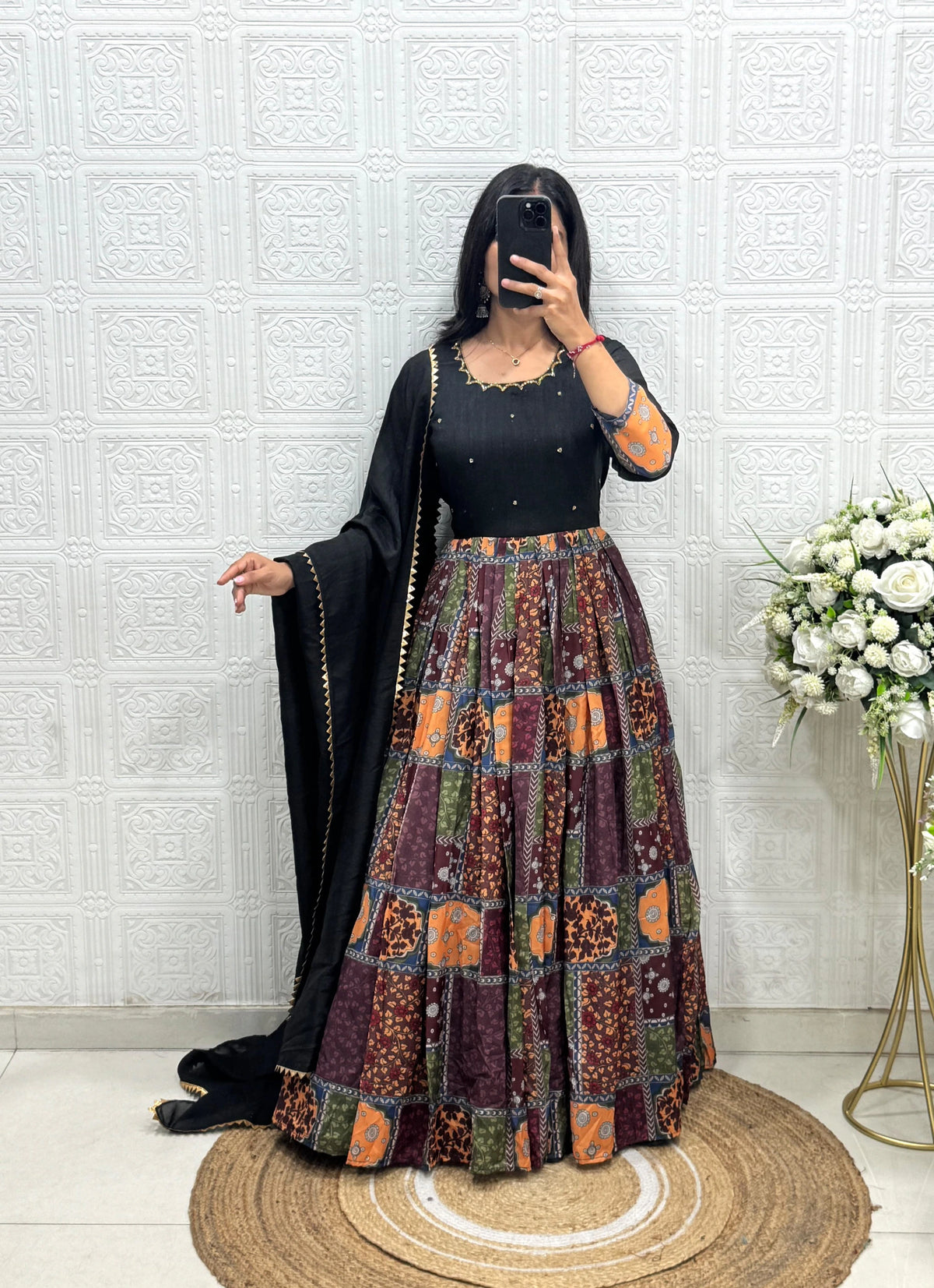 Vichitra Silk Gown 7