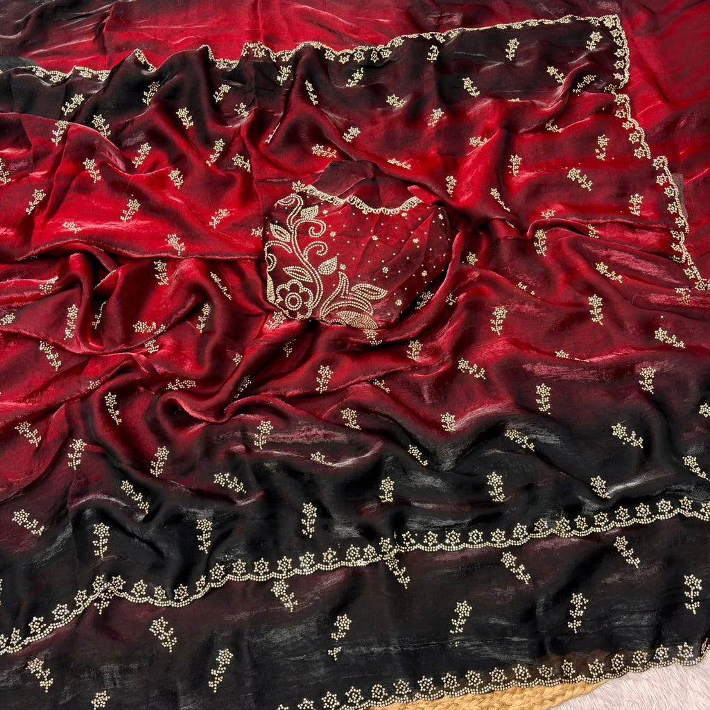 Space Silk Saree with Jarkhan Work 4