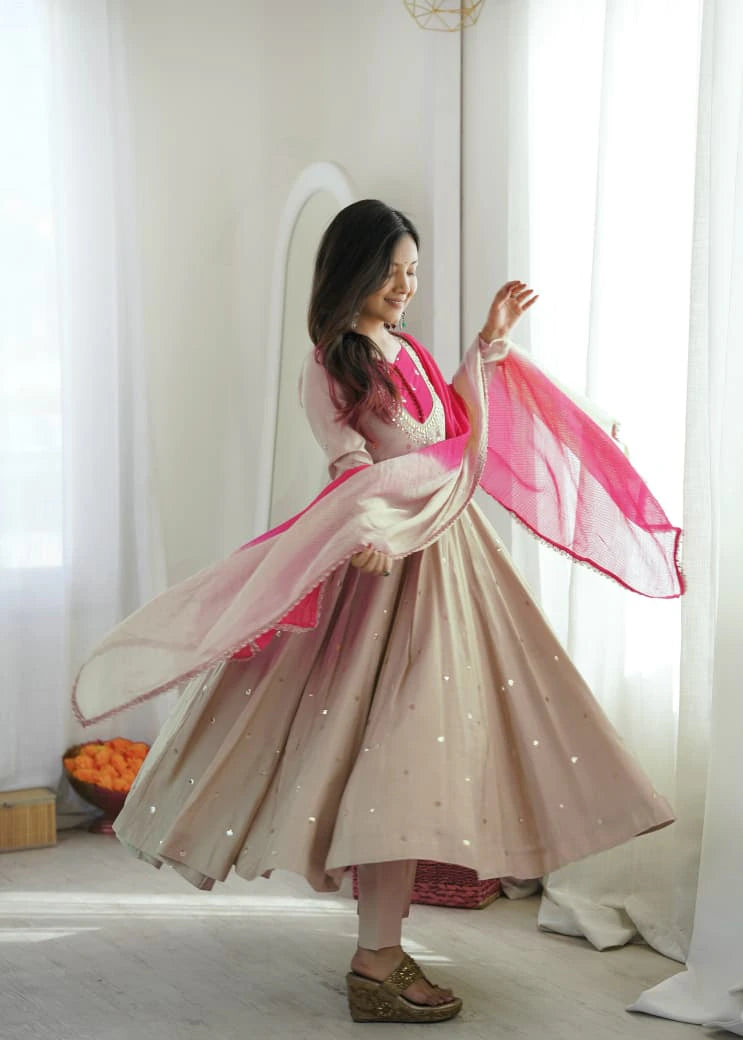 Roman Silk Anarkali Set 3