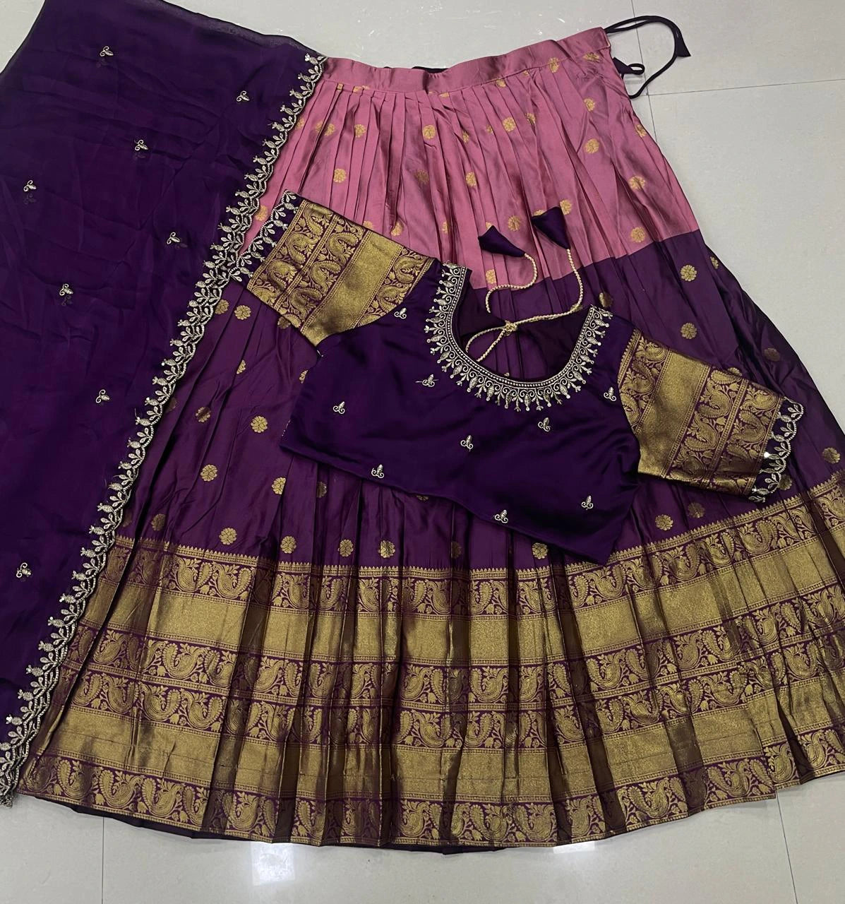 Lehanga collection full stiched Lehenga with Full stiched Designer maggam work blouse with embroider 2