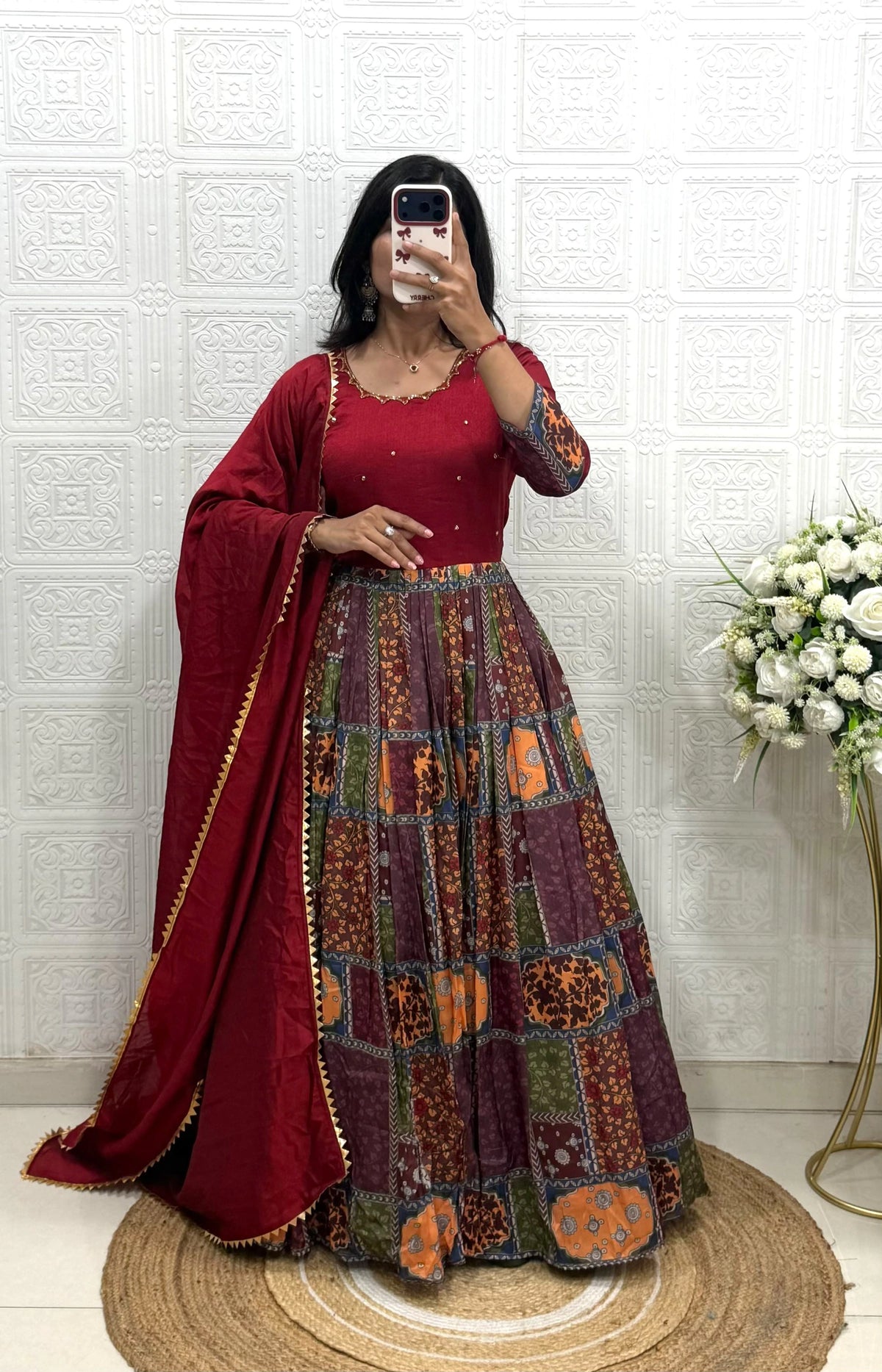 Vichitra Silk Gown 6