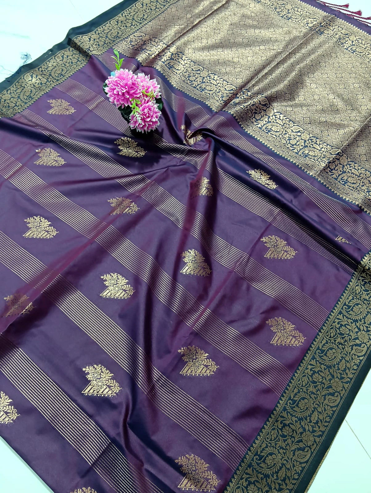 Soft Silk Saree with Blouse 5