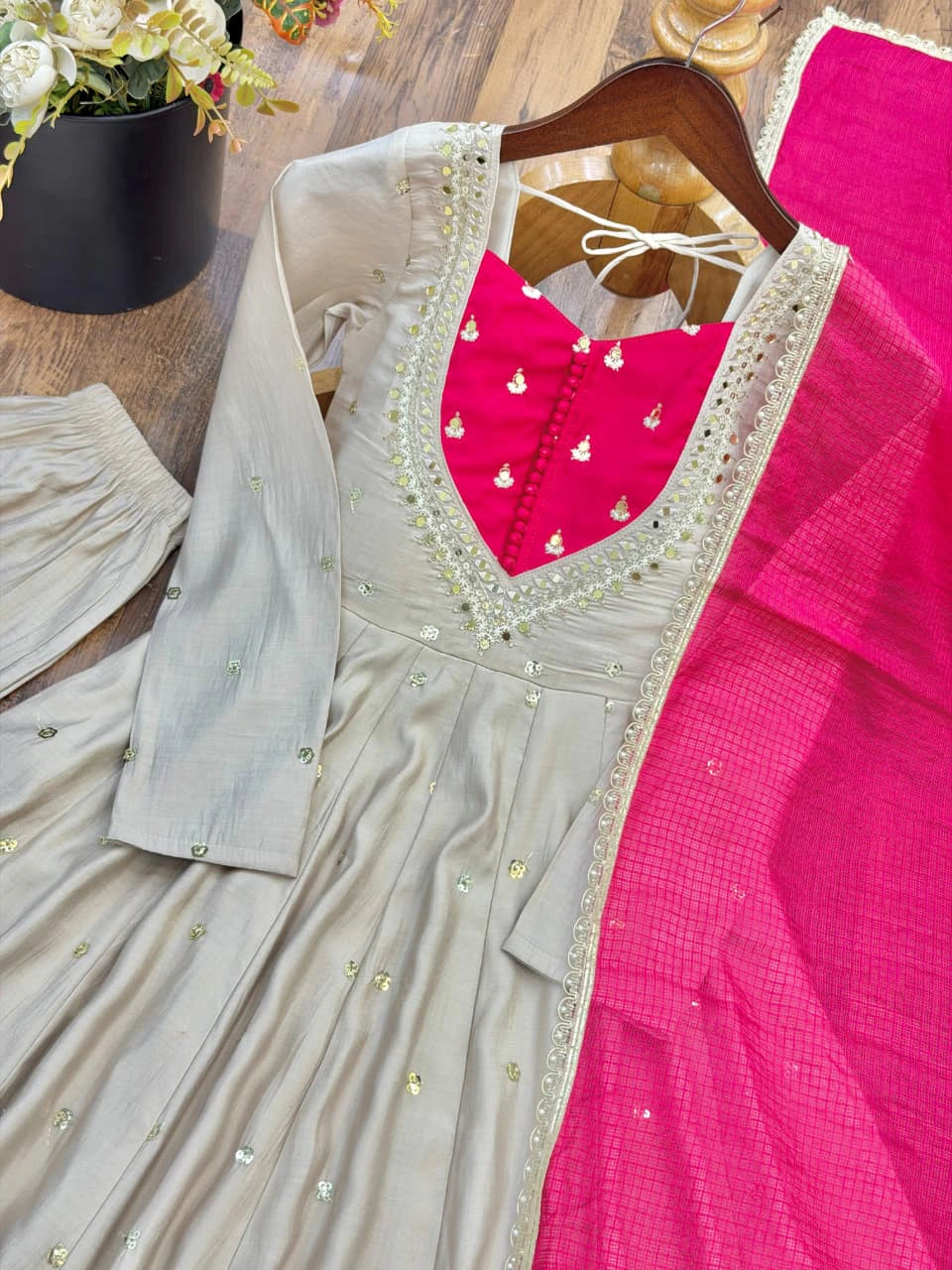 Roman Silk Anarkali Set 4