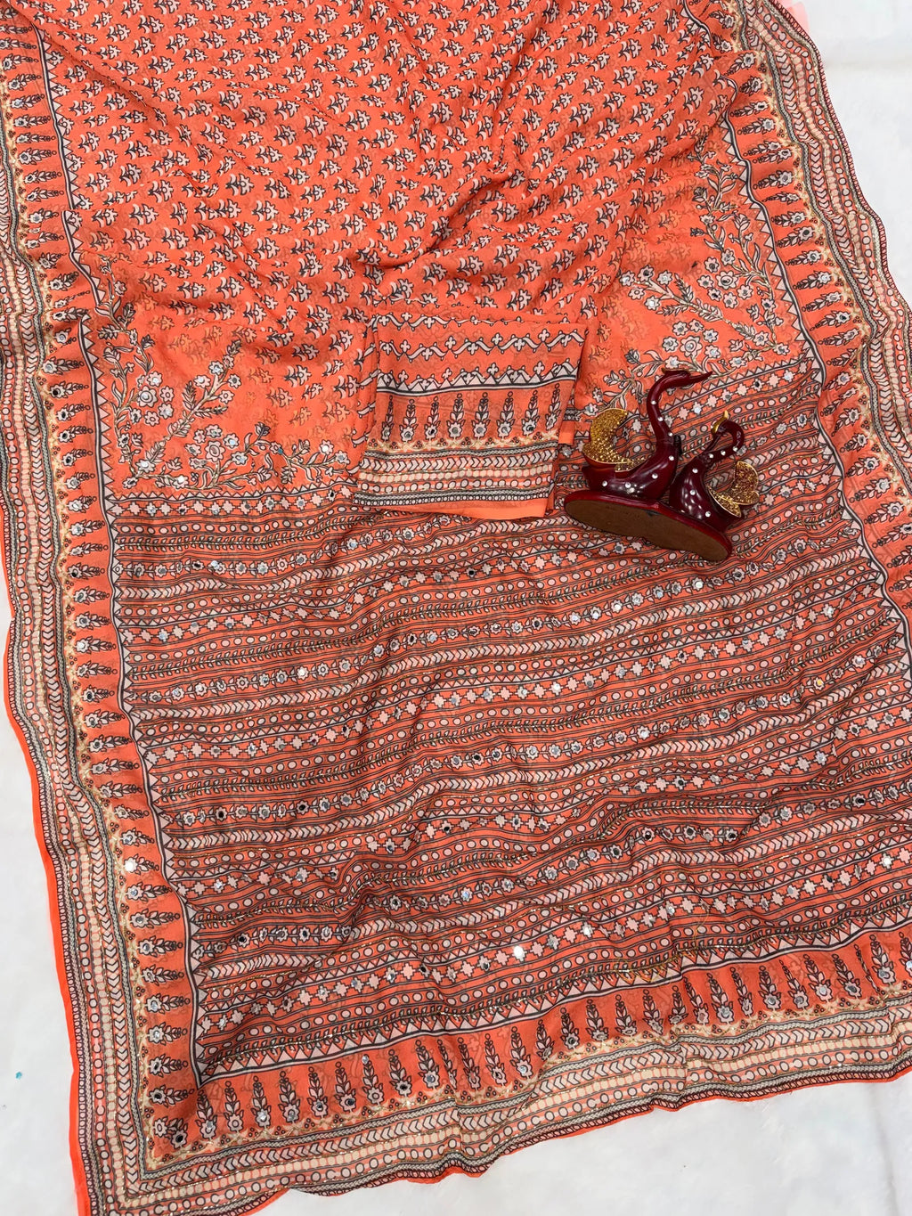 💗👑Actress Kareena Kapoor Mam Inspired Georgette Mirror Work Sarees💗👑 8