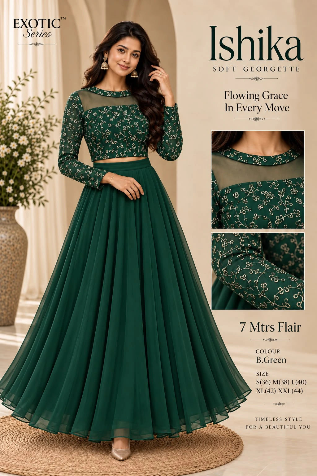 Georgette Embroidered Lehenga Set 9