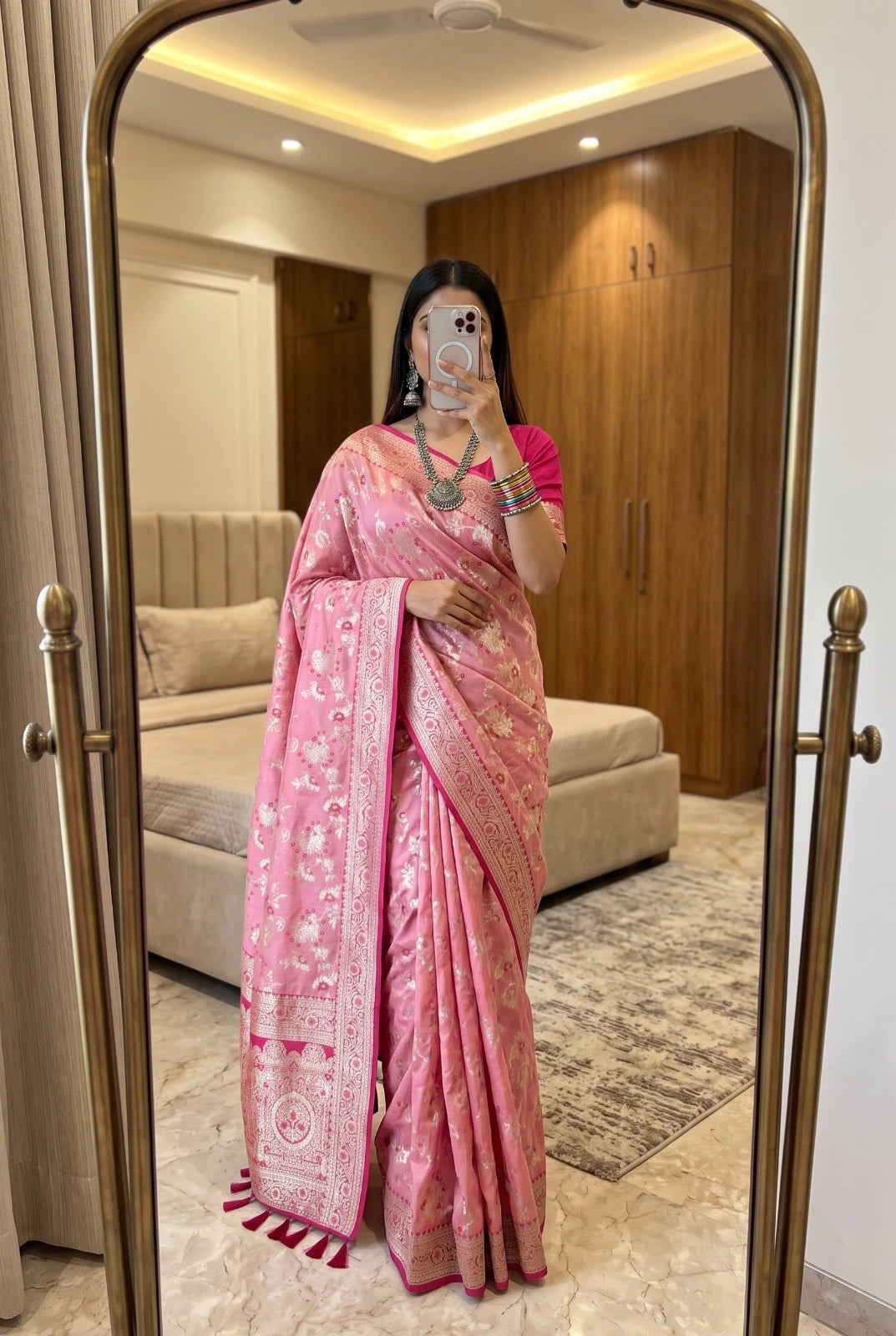 Banarasi Silk Saree with Blouse 4