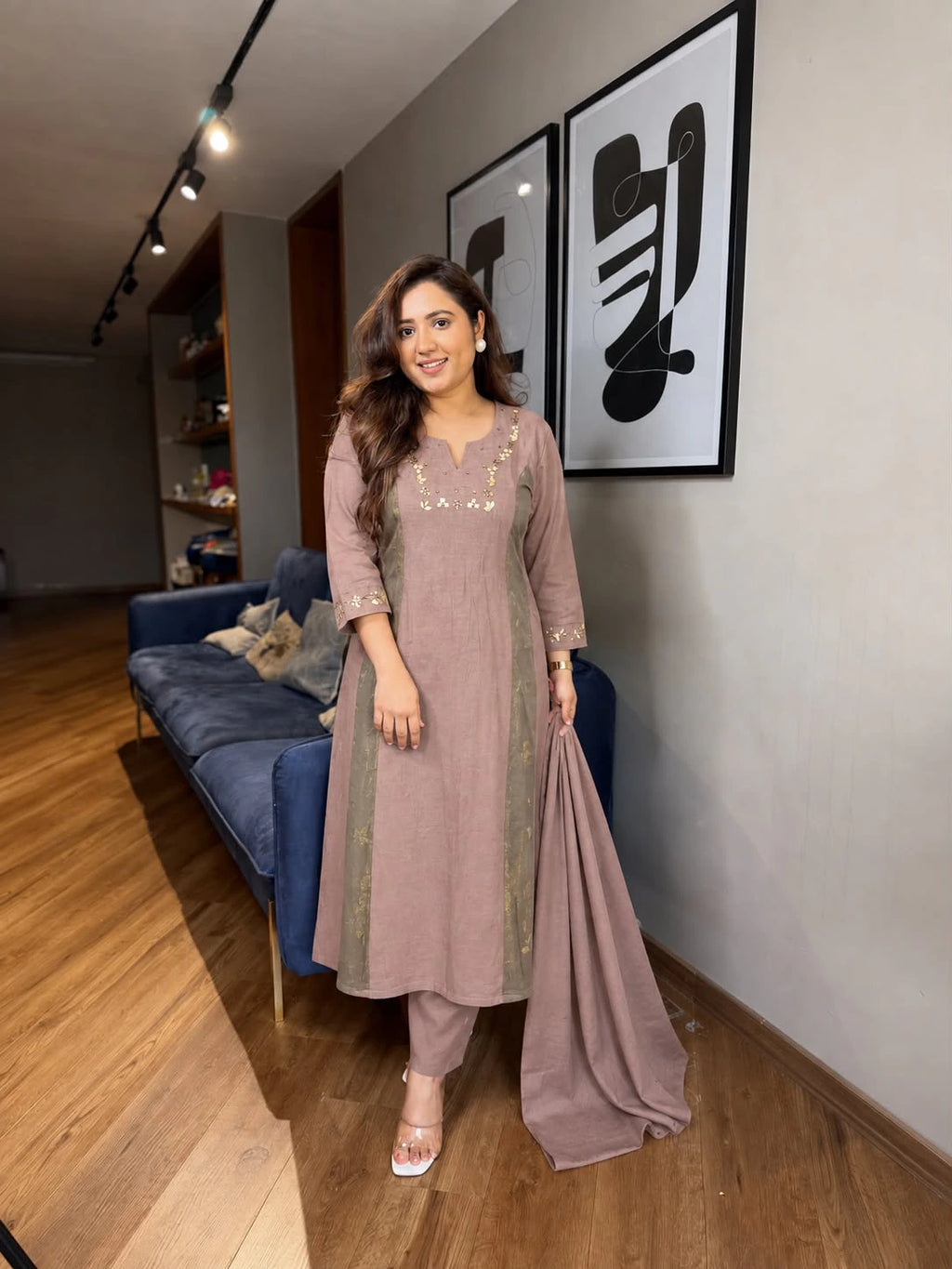 Roman Silk Kurta Set 1