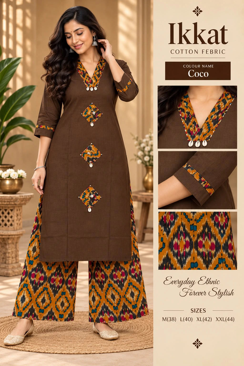 Cotton Ikkat Co-ord Set for Women 9