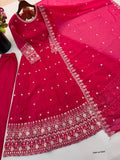Crunchy Silk Embroidered Gown Set 2