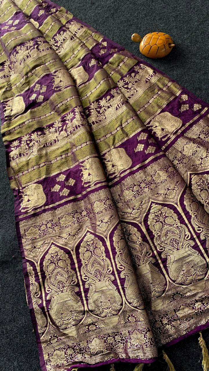 Khadi Crepe Paithani Saree 9