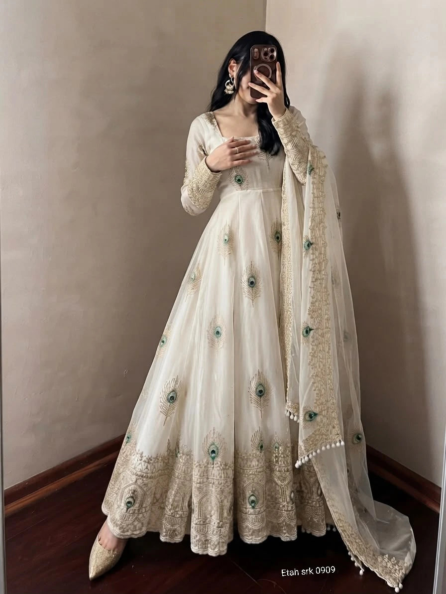 Fendy Silk Gown with Dupatta 9