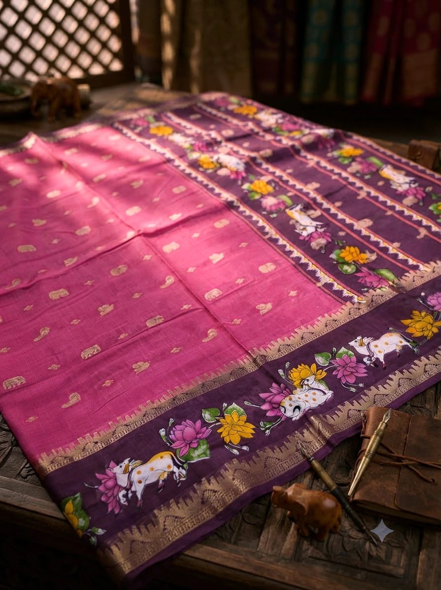 Zari Border Saree with Blouse 2