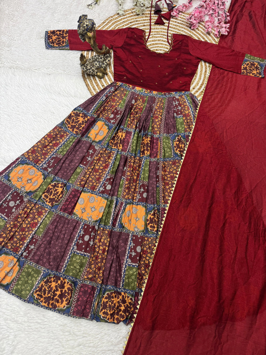 Vichitra Silk Gown 5