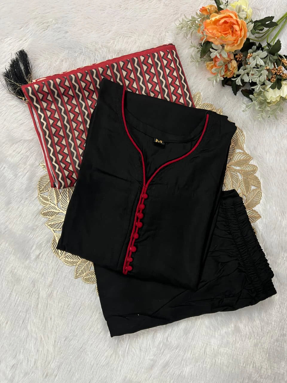 Rayon Kurti Pant Dupatta Set 6