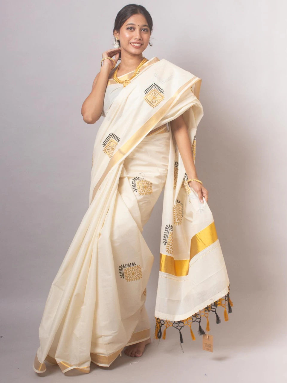 Cotton Embroidered Saree with Blouse 7