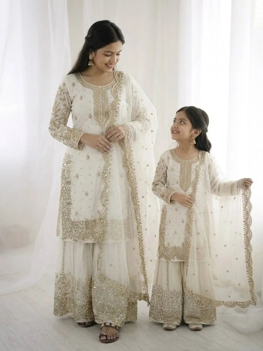 💕💕Premium mom & daughter Combo Ready to Wear sharara set💕💕 8