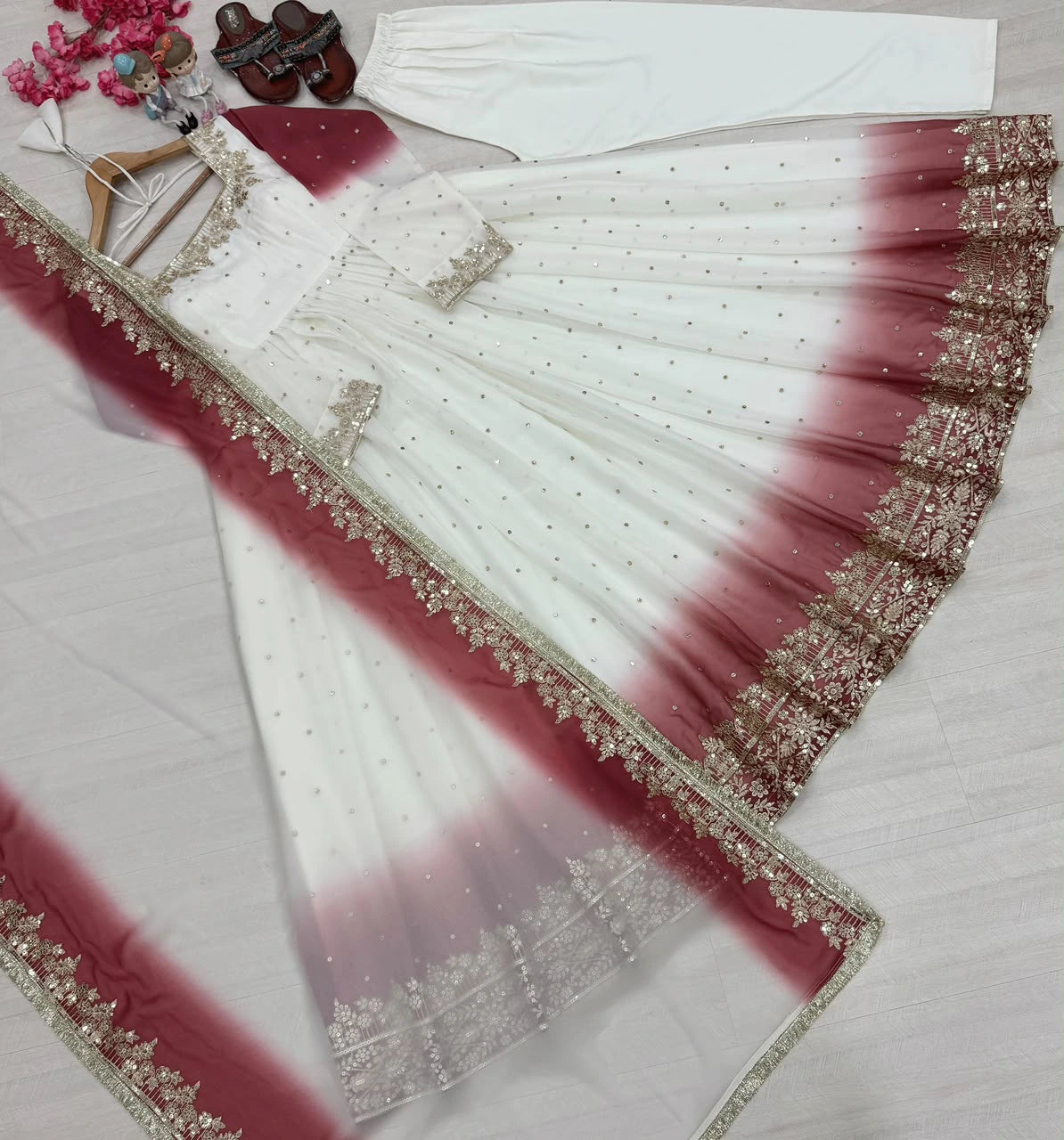 Georgette Anarkali Gown Set 8